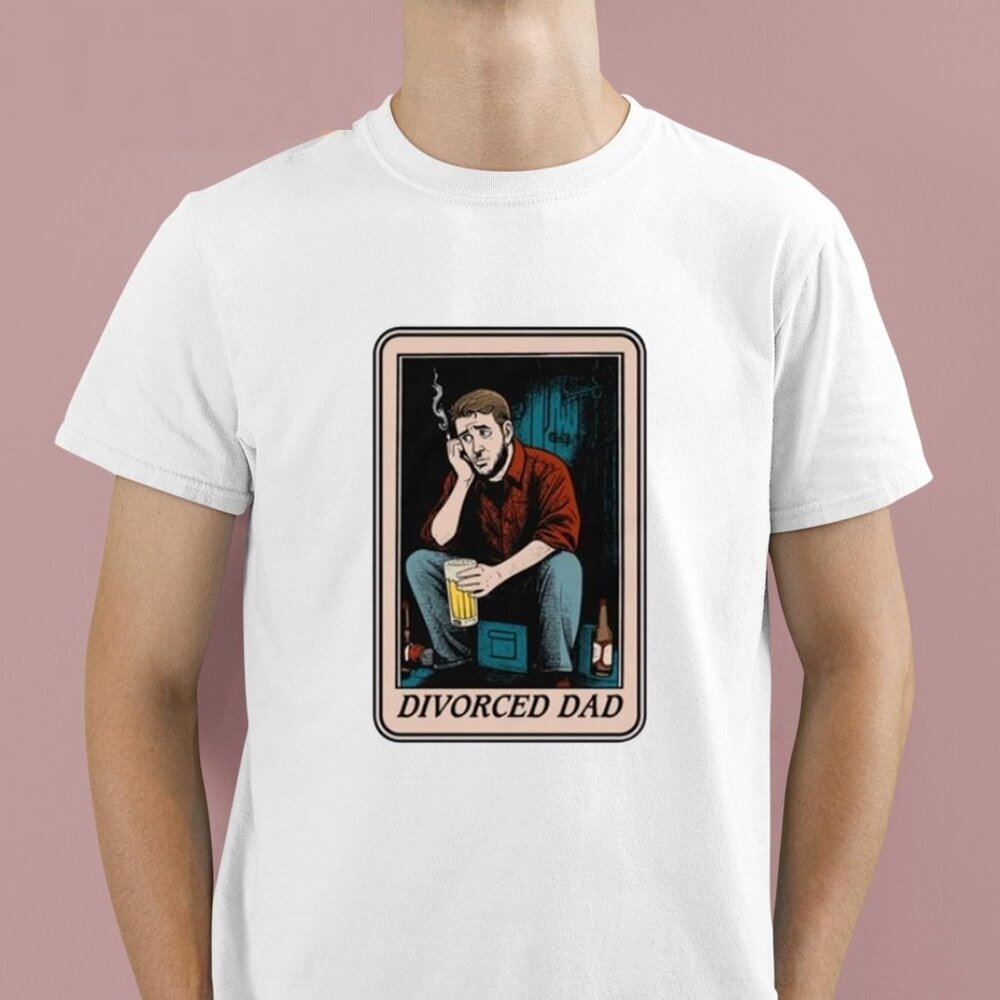 Divorced Dad Tarot Card T Shirt Funny Meme Graphic Humor Retro Fan Gift Vintage